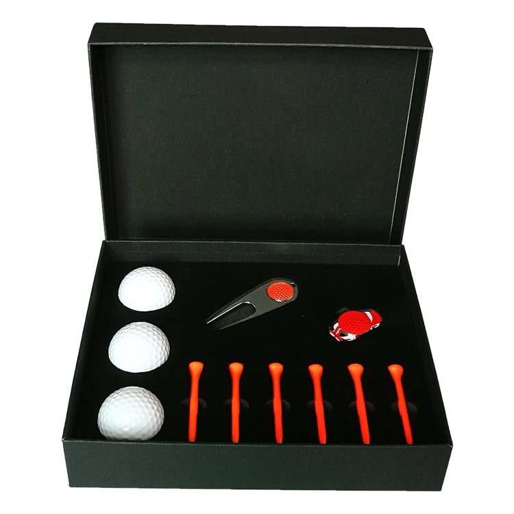 Set da 6 tee da golf 11 in 1 + strumento Divot + confezione regalo da 3 palline da golf, 11 in 1 Blue, 11 in 1 Red