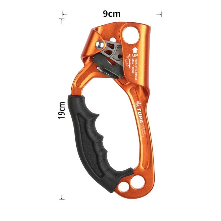 XINDA TP-8606 Pinza per corda portatile anticaduta per lavoro aereo su roccia all'aperto per corda da 8-12 mm di diametro sinistra, Left