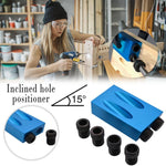 Localizzatore di fori per la lavorazione del legno in lega di alluminio obliquo angolare da 15 gradi, 15 Degree Woodworking Hole Locator