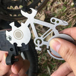 Coltello per carte in acciaio inossidabile con strumento multifunzione portatile di sopravvivenza all'aperto a forma di bicicletta, Card Knife