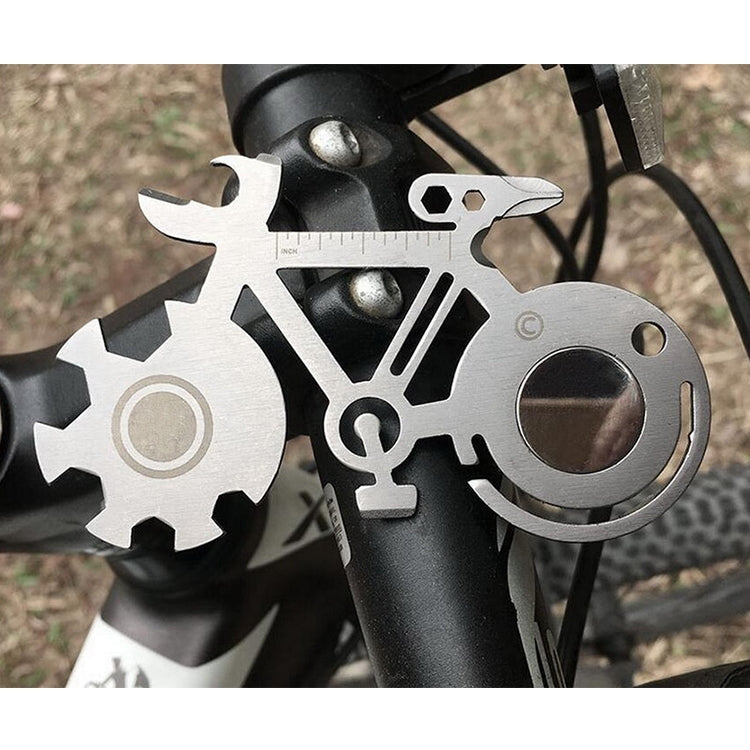 Coltello per carte in acciaio inossidabile con strumento multifunzione portatile di sopravvivenza all'aperto a forma di bicicletta, Card Knife