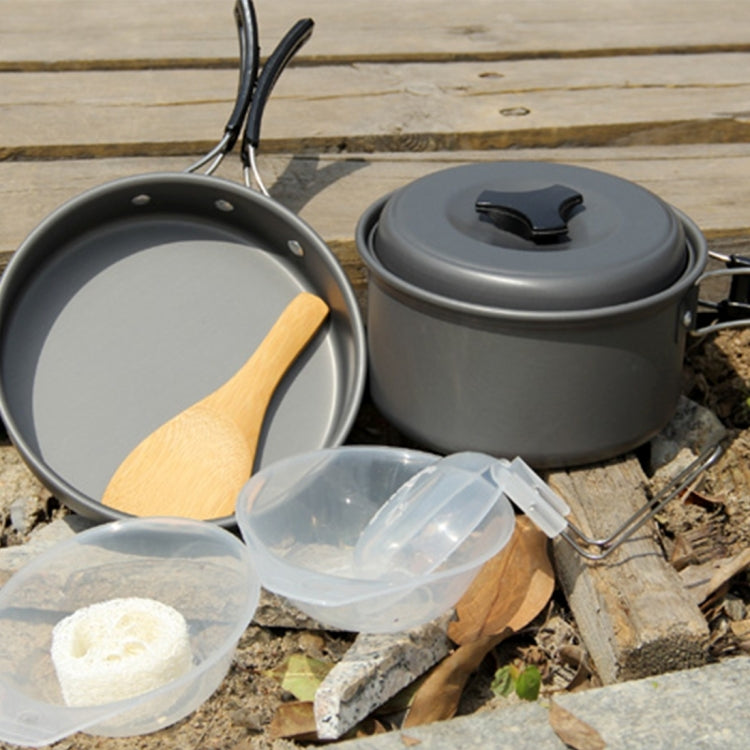 DS-500 Set di pentole impilabili da 15 pezzi ultraleggeri da campeggio per 4-5 persone, dimensioni: grande, DS-500 Size: Large