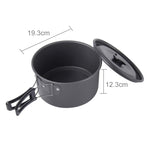 DS-500 Set di pentole impilabili da 15 pezzi ultraleggeri da campeggio per 4-5 persone, dimensioni: grande, DS-500 Size: Large