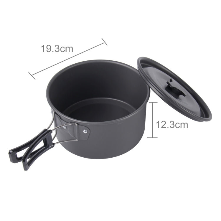 DS-500 Set di pentole impilabili da 15 pezzi ultraleggeri da campeggio per 4-5 persone, dimensioni: grande, DS-500 Size: Large
