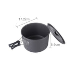 DS-500 Set di pentole impilabili da 15 pezzi ultraleggeri da campeggio per 4-5 persone, dimensioni: grande, DS-500 Size: Large