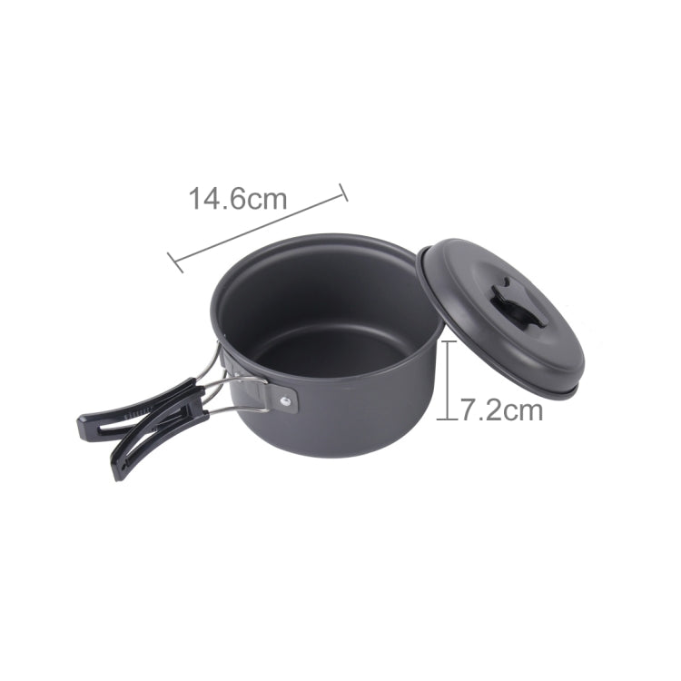 DS-500 Set di pentole impilabili da 15 pezzi ultraleggeri da campeggio per 4-5 persone, dimensioni: grande, DS-500 Size: Large