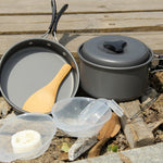 DS-500 Set di pentole impilabili da 15 pezzi ultraleggeri da campeggio per 4-5 persone, dimensioni: grande, DS-500 Size: Large