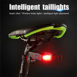 Fanale posteriore per bicicletta con allarme LED COB intelligente impermeabile IP65 impermeabile con telecomando, distanza di controllo: 1-100 m, IP65 Waterproof Taillight