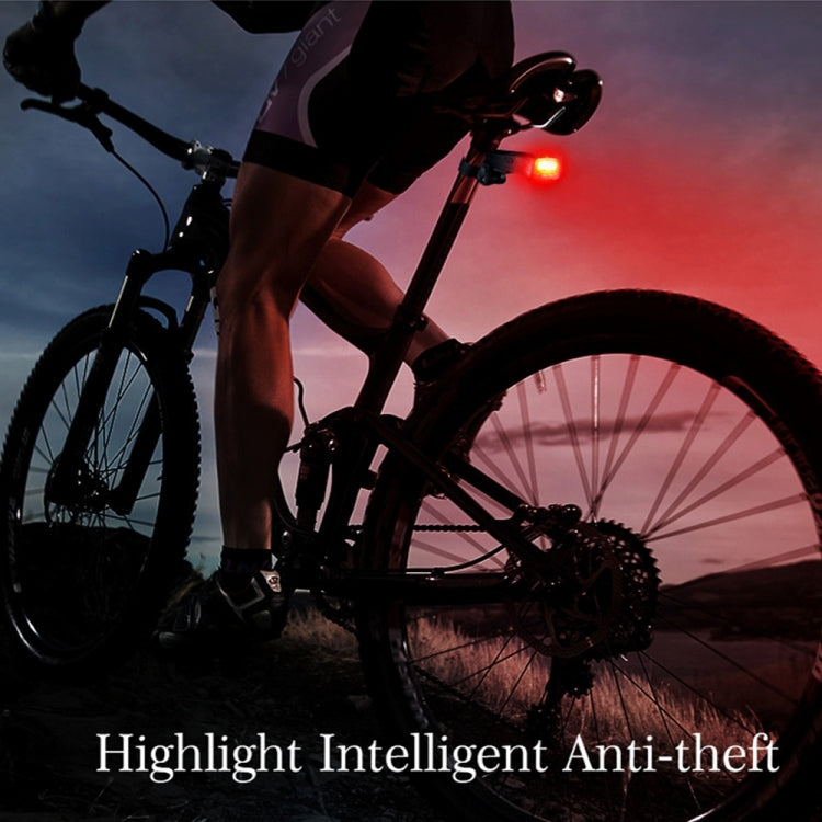 Fanale posteriore per bicicletta con allarme LED COB intelligente impermeabile IP65 impermeabile con telecomando, distanza di controllo: 1-100 m, IP65 Waterproof Taillight