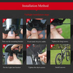 Fanale posteriore per bicicletta con allarme LED COB intelligente impermeabile IP65 impermeabile con telecomando, distanza di controllo: 1-100 m, IP65 Waterproof Taillight