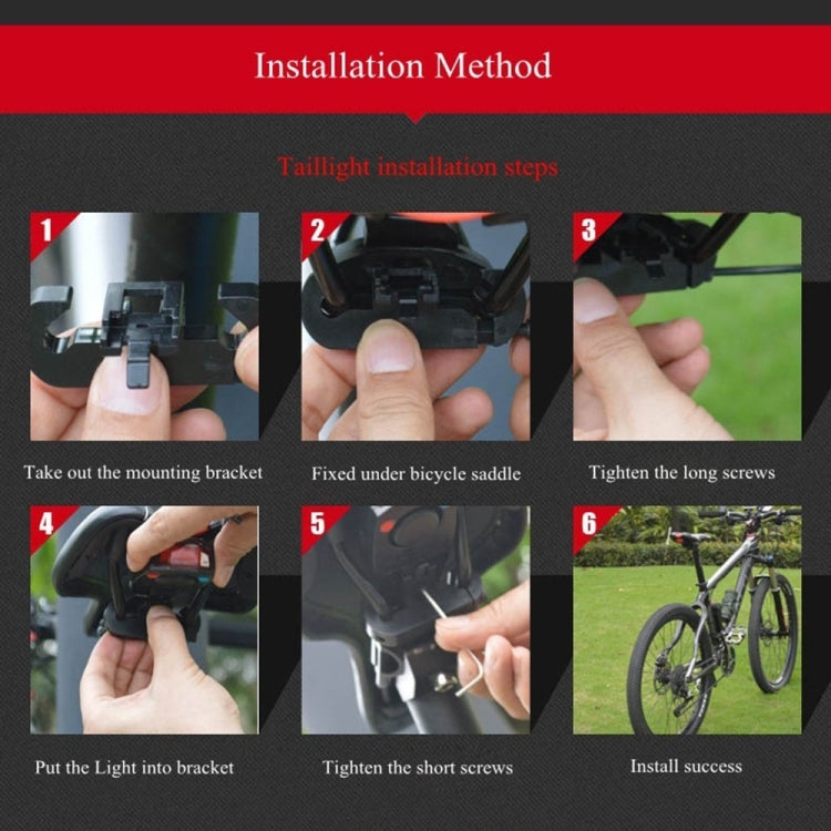 Fanale posteriore per bicicletta con allarme LED COB intelligente impermeabile IP65 impermeabile con telecomando, distanza di controllo: 1-100 m, IP65 Waterproof Taillight