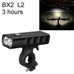 Luce a LED per manubrio anteriore con ricarica USB BX2 (3 ore, perline lampada L2), 3 Hours, L2 Lamp Beads