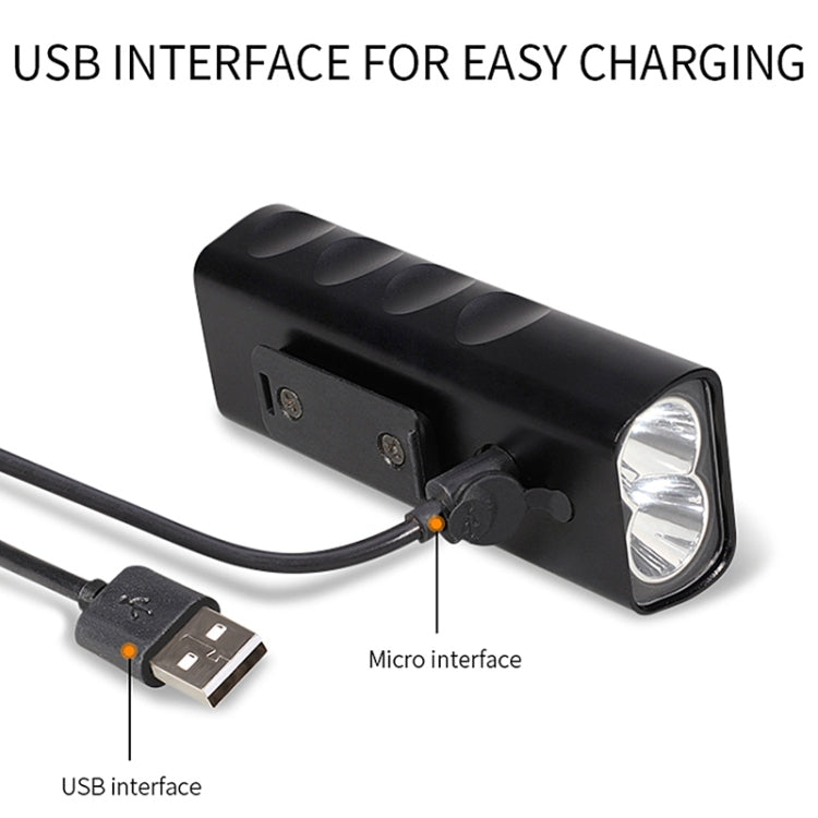 Luce a LED per manubrio anteriore con ricarica USB BX2 (3 ore, perline lampada L2), 3 Hours, L2 Lamp Beads