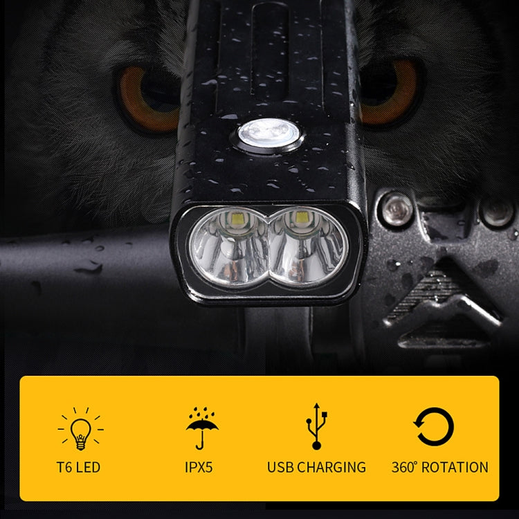 Luce a LED per manubrio anteriore con ricarica USB BX2 (3 ore, perline lampada L2), 3 Hours, L2 Lamp Beads