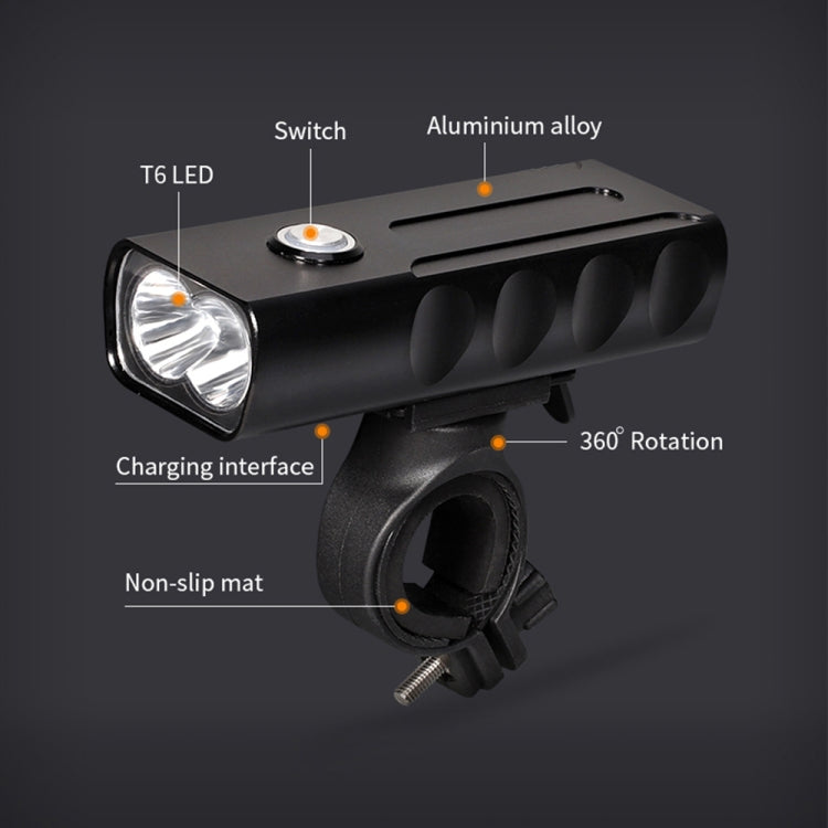 Luce a LED per manubrio anteriore con ricarica USB BX2 (3 ore, perline lampada L2), 3 Hours, L2 Lamp Beads