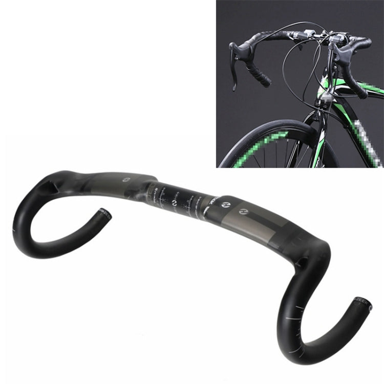 Manubrio per bici da strada con struttura in fibra di carbonio TOSEEK UD, dimensioni: 440 mm (UD opaco), 440mm