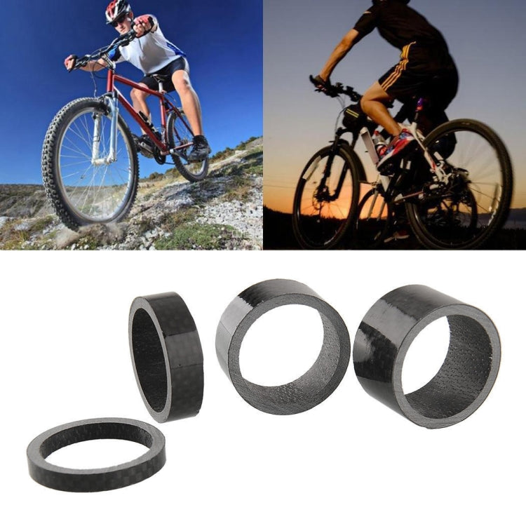 Forcella anteriore per bicicletta Serie sterzo Guarnizione in fibra di carbonio Anello di supporto per polso stelo Fibra di carbonio 3K 5 / 10 / 15 / 20mm, 4pcs /Set