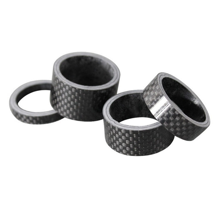 Forcella anteriore per bicicletta Serie sterzo Guarnizione in fibra di carbonio Anello di supporto per polso stelo Fibra di carbonio 3K 5 / 10 / 15 / 20mm, 4pcs /Set