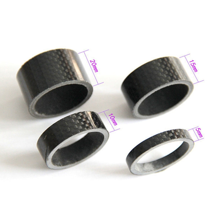Forcella anteriore per bicicletta Serie sterzo Guarnizione in fibra di carbonio Anello di supporto per polso stelo Fibra di carbonio 3K 5 / 10 / 15 / 20mm, 4pcs /Set