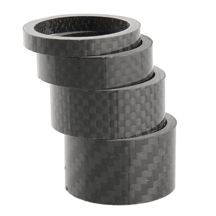 Forcella anteriore per bicicletta Serie sterzo Guarnizione in fibra di carbonio Anello di supporto per polso stelo Fibra di carbonio 3K 5 / 10 / 15 / 20mm, 4pcs /Set
