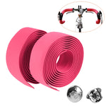 1 paio di nastri per manubrio in sughero per bicicletta sportiva per bici da strada + 2 tappi per barra, 2m Black, 2m Pink, 2m Green, 2m Grey, 2m Blue, 2m Red, 2m Baby Blue, 2m White, 2m Yellow