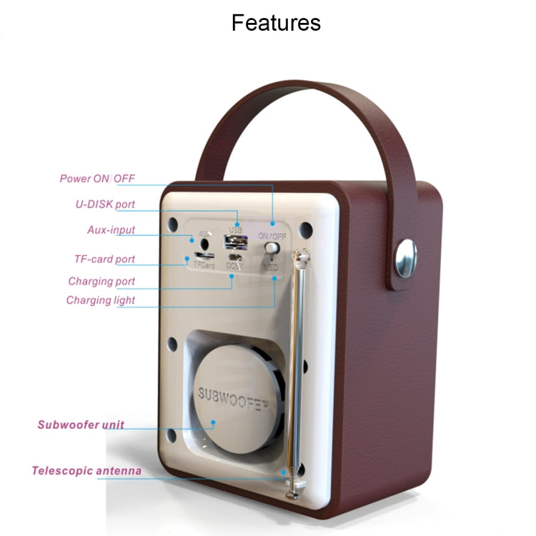 DAB-H6 Multifunctional Portable DAB Digital Radio, Support Bluetooth, TF Card, U Disk, MP3, DAB-H6