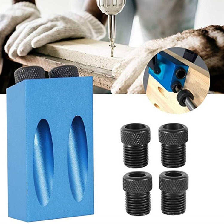 Localizzatore di fori per la lavorazione del legno in lega di alluminio obliquo angolare da 15 gradi con punta da 14 pezzi, 14-Piece