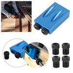 Localizzatore di fori per la lavorazione del legno in lega di alluminio obliquo angolare da 15 gradi con punta da 14 pezzi, 14-Piece
