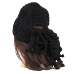 Amurleopard Berretto unisex in maglia da barbaro, berretto con tentacoli di polpo, maschera invernale calda, cappello all'uncinetto