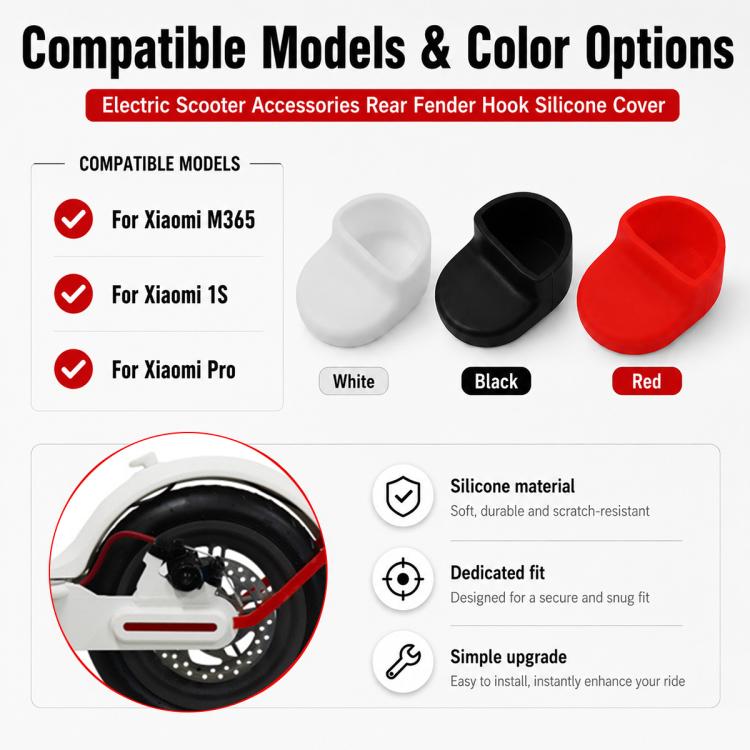 Accessori per scooter elettrici Copertura in silicone per gancio parafango posteriore per Xiaomi Mijia M365