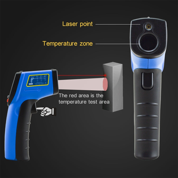 Termometro a infrarossi portatile digitale con punto laser GM333A, intervallo di temperatura: -50-400 gradi Celsius