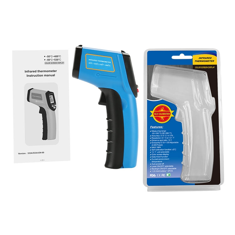 GM533A Digital Laser Point Handheld Infrared Thermometer, Temperature Range: -50-530 Degrees Celsius, GM533A