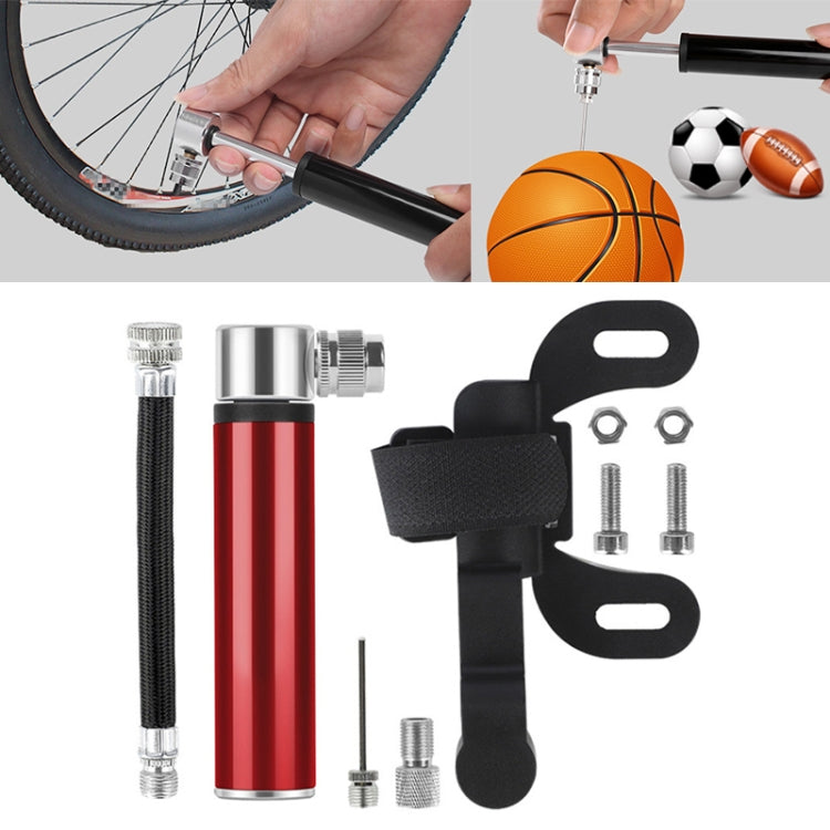 Mini pompa manuale portatile in lega di alluminio per bicicletta, Inflator Black, Inflator Red, Inflator Silver