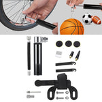 Mini pompa portatile manuale in lega di alluminio per bicicletta + toppa per pneumatici senza colla + leva per pneumatici a forma di pesce, Inflator + Glue-free Tire Patch + Fish-shaped Tire Lever Black                                                  ...