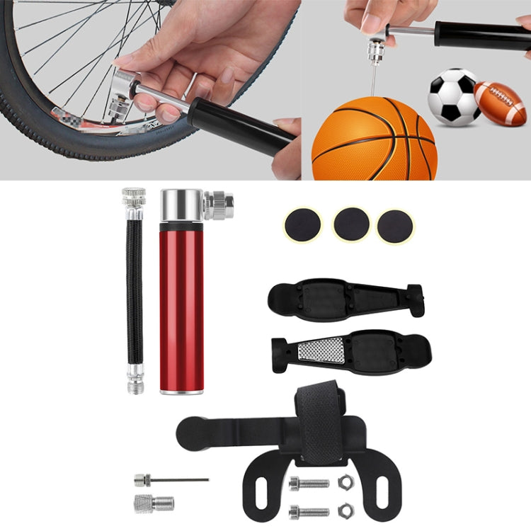 Mini pompa portatile manuale in lega di alluminio per bicicletta + toppa per pneumatici in plastica senza colla + leva per pneumatici, Inflator + Plastic glue-free tire patch + Tire lever Black, Inflator + Plastic glue-free tire patch + Tire lever Red ...