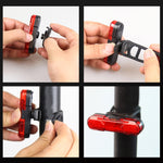 Lampada posteriore a LED ricaricabile USB per bicicletta