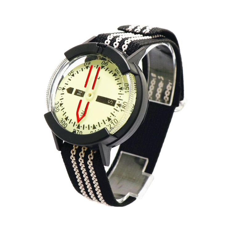 Bussola subacquea stile orologio con cinturino in tessuto