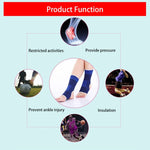 2 protezioni elastiche per il supporto della caviglia sportiva, dimensioni: 19 x 8 cm (blu reale), Ankle Support Size: 8 x 19cm