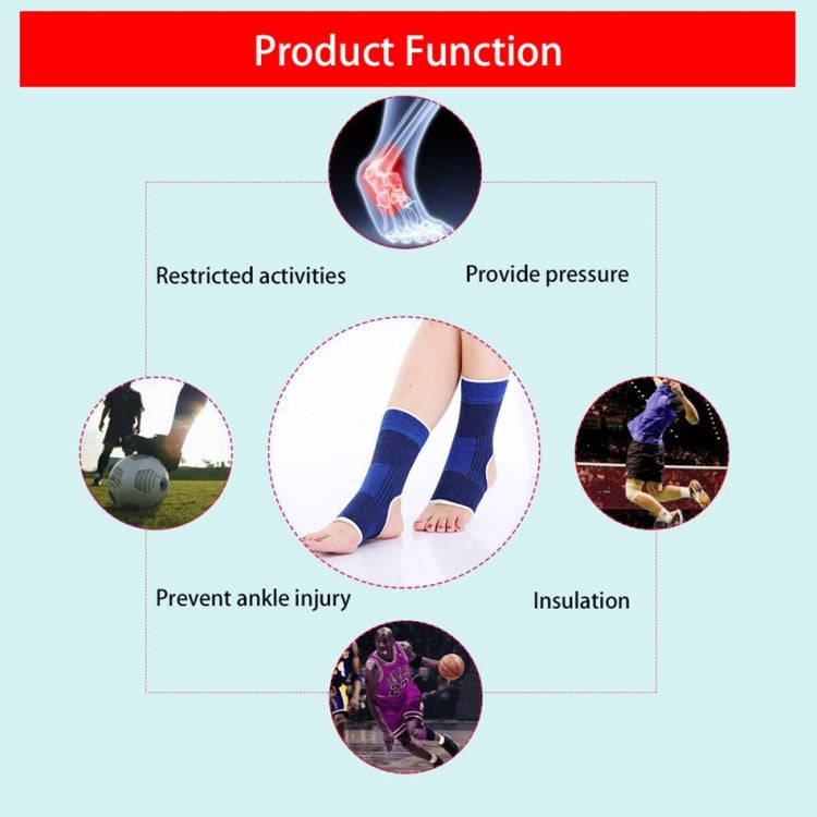 2 protezioni elastiche per il supporto della caviglia sportiva, dimensioni: 19 x 8 cm (blu reale), Ankle Support Size: 8 x 19cm
