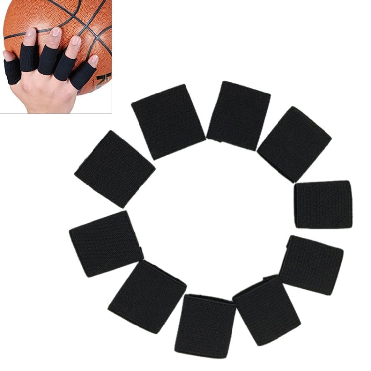 10 protezioni di supporto per dita sportive in poliestere elastico, dimensioni: 3,5 x 3 cm (nero), Protect  Fingers