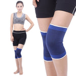 2 protezioni di supporto per ginocchio da basket per PC sportive elastiche termiche all'aperto, dimensioni: 22 x 14 cm (blu), Knee Size: 14x 22cm