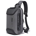 BANGE Borsa da petto USB di sicurezza da uomo Borsa a tracolla portatile da esterno, Shoulder Bag, Outdoor Shoulder Bag