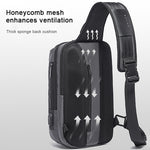 BANGE Borsa da petto USB di sicurezza da uomo Borsa a tracolla portatile da esterno, Shoulder Bag, Outdoor Shoulder Bag