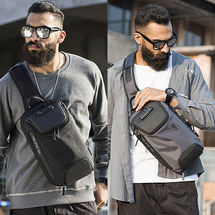 BANGE Borsa da petto USB di sicurezza da uomo Borsa a tracolla portatile da esterno, Shoulder Bag, Outdoor Shoulder Bag