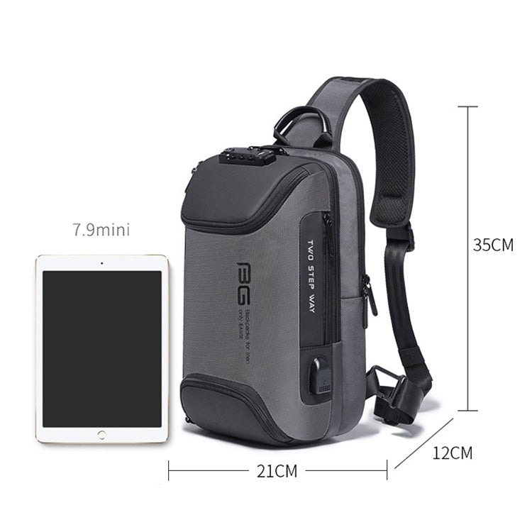 BANGE Borsa da petto USB di sicurezza da uomo Borsa a tracolla portatile da esterno, Shoulder Bag, Outdoor Shoulder Bag