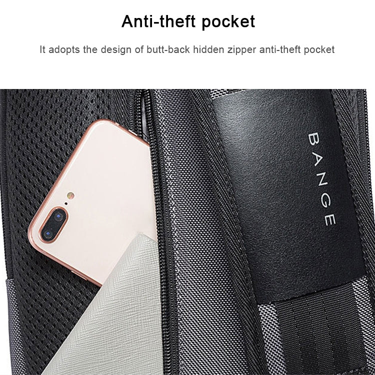 BANGE Borsa da petto USB di sicurezza da uomo Borsa a tracolla portatile da esterno, Shoulder Bag, Outdoor Shoulder Bag