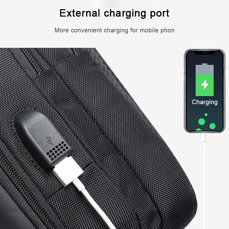 BANGE Borsa a tracolla casual alla moda Borsa da petto USB per esterni, USB Chest Bag