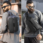 BANGE Borsa a tracolla casual alla moda Borsa da petto USB per esterni, USB Chest Bag