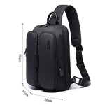 BANGE Borsa a tracolla casual alla moda Borsa da petto USB per esterni, USB Chest Bag