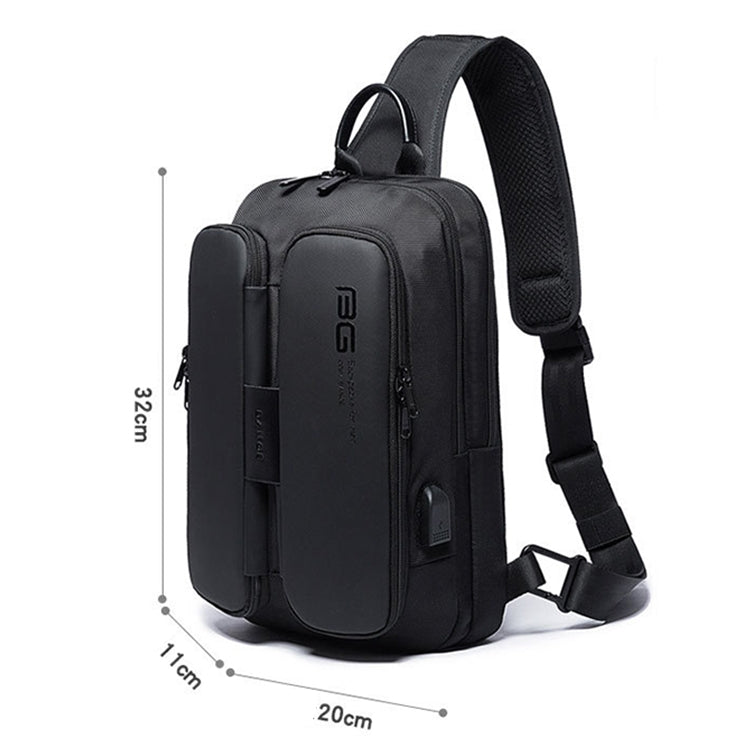 BANGE Borsa a tracolla casual alla moda Borsa da petto USB per esterni, USB Chest Bag